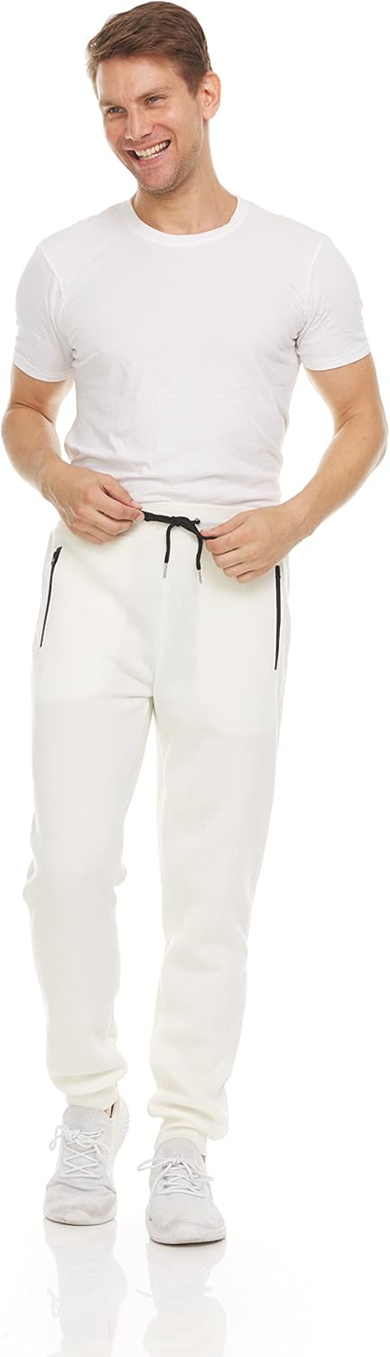 Men‘s 3 Pack Fleece Active Athletic Workout Jogger Sweatpants for Men with Zipper Pocket and Drawstring Size S-3XL