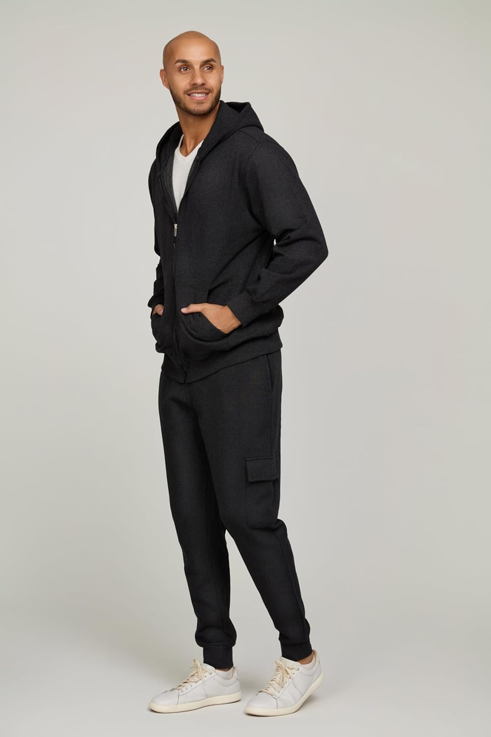 Men‘s 3 Pack Fleece Active Athletic Workout Jogger Sweatpants for Men with Zipper Pocket and Drawstring Size S-3XL