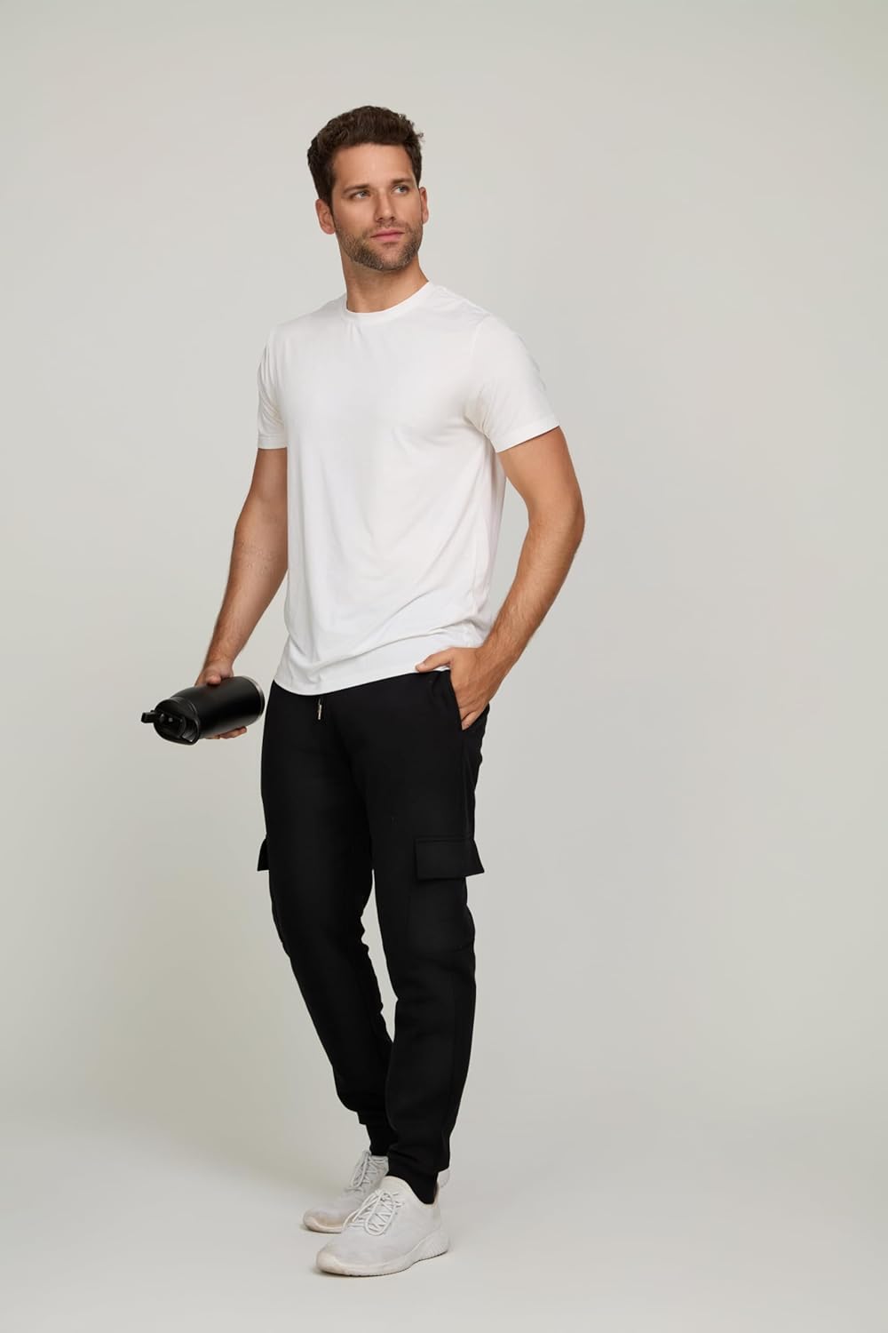 Men‘s 3 Pack Fleece Active Athletic Workout Jogger Sweatpants for Men with Zipper Pocket and Drawstring Size S-3XL