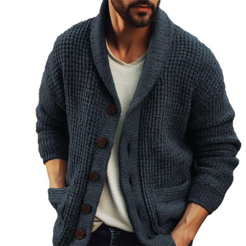 Gentleman's Vintage Lapel Wool Knit Cardigan