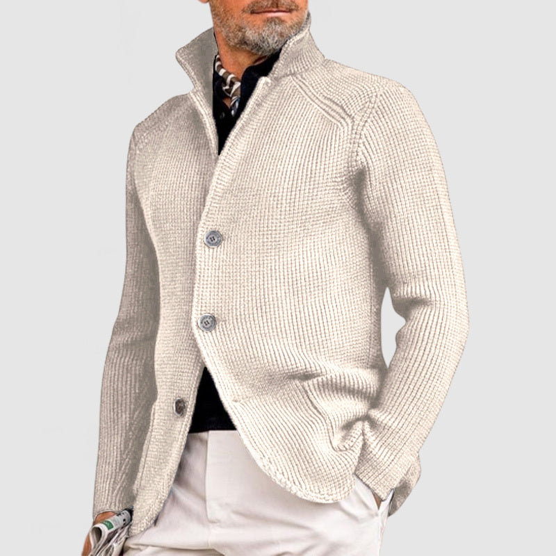 Gentlemen's Elegant Lapel Knitted Pocket Jacket( NEW )